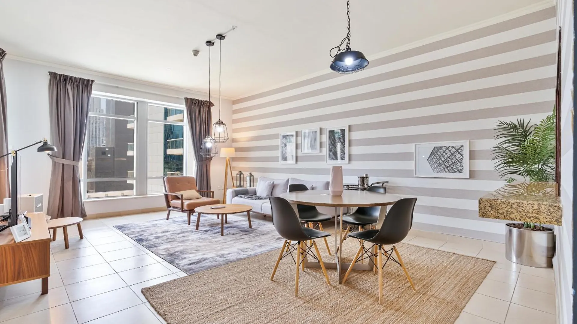 Vibrant 1Br Apt With Burj Khalifa View 두바이 0*,
